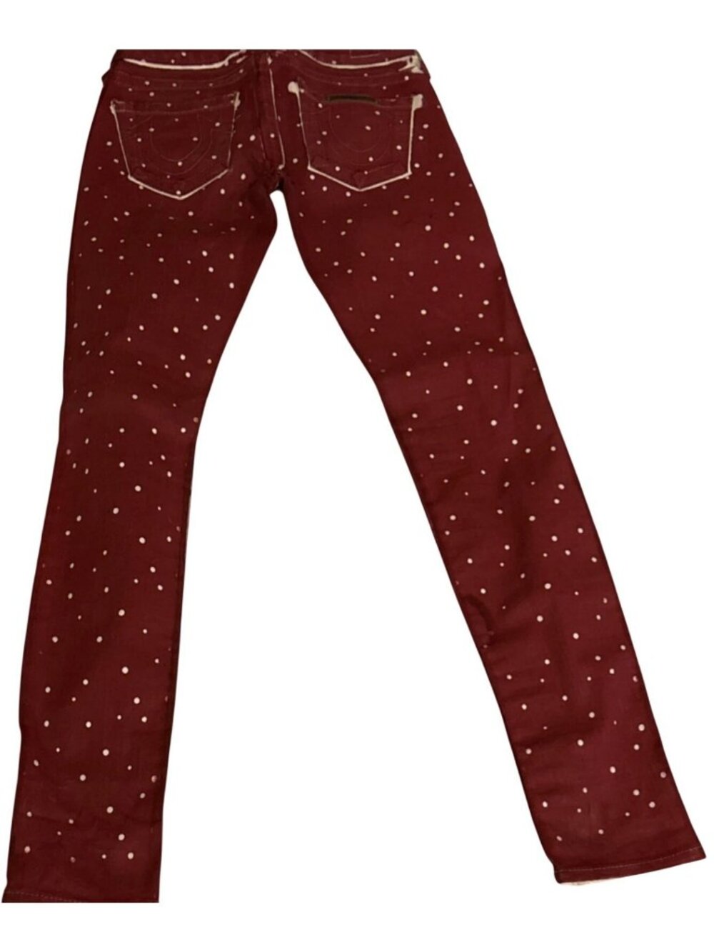 True Religion Maroon Red Embellished Jeans Vintage - Picture 14 of 14